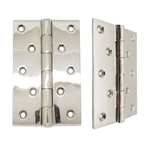 Set of 3 pcs  - 5&quot; Solid Brass Plain Door Gate Hinges - Classic / Polished NIckel