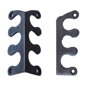 Ensemble de 8 pièces - Patins de protection d'angle en laiton massif de 75 mm, style fougère, fabriqués à la main, pour plinthes et meubles, noir antique