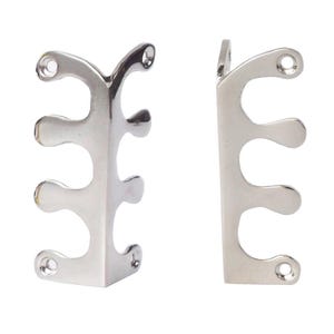 Set of 8 pcs  - 75 mm Solid Brass Stylized Fern Brass Skiffers / Corner Protector for Skirtings & Cabinetry / Polished Nickel