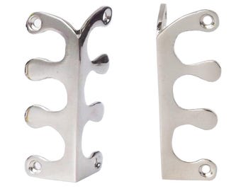 Set of 10 pcs  - 75 mm Solid Brass Stylized Fern Brass Skiffers / Corner Protector for Skirtings & Cabinetry / Polished Nickel