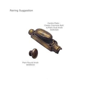 160 cm Solid Brass Cremone Bolt for Windows & Cabinetry Doors - Plain Oval Knob / Polished Brass image 13