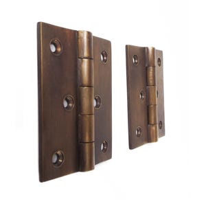 Set of 4 pcs  - 3&quot; Solid Brass Plain Door Gate Hinges - Classic / Antique Brass