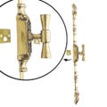 200 cm Handcrafted Solid Brass Cremone Bolt / Espagnolette for Tall Doors - Classic Weave w/Flared T-Bar Knob / Brushed Brass