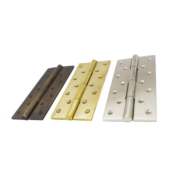 Lot De 9 Charnières Porte En Laiton Antique 3,5 Pouces – Quart De Rond – Fixation Incluse – Intérieur