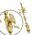 200 cm Handcrafted Solid Brass Cremone Bolt / Latch for Doors  - Art Deco Nouveau w/ Rectangular Rounded Edge   / Polished Brass