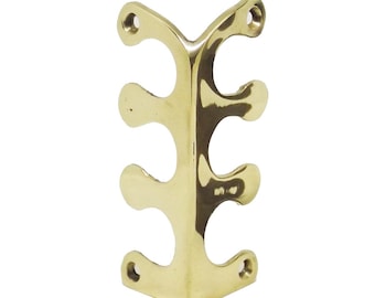 Set of 10 pcs  - 50 mm  Mini  Brass Skiffers / Corner Protector for Skirtings & Cabinetry - Stylized Fern / Polished Brass