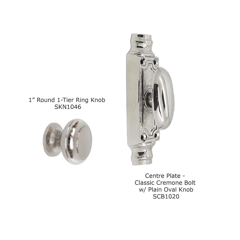 160 cm Solid Brass Cremone Bolt for Windows & Cabinetry Doors - Plain Oval Knob / Polished Brass image 15