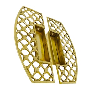 Para mosiężnych uchwytów do wnęk meblowych, drzwi i drzwi stodołowych o szerokości 6-1/2 cala – japońskie Seven Treasures / polerowany mosiądz