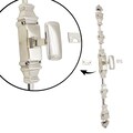 200 cm Handcast Solid Brass Cremone Bolt / Latch for Windows & Cabinetry  - Art Deco Nouveau w/ Camdan Rectangle Knob / Polished Nickel