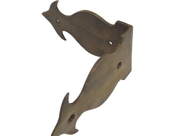 Set of 4 pcs - 90 mm Brass Corner Brace Brackets / L Plate Junction Protector - Anchor / Antique Brass
