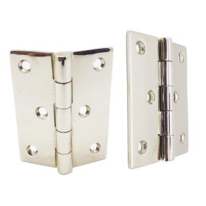 Set of 4 pcs  - 3&quot; Solid Brass Plain Door Gate Hinges - Classic / Polished Nickel