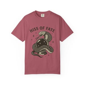 Hiss of Fate Shirt - Snake Graphic Tee Comfort Colors, Gothic T-Shirt with Occult Serpent Design on Dusty Rose, Alternative Style Tee,