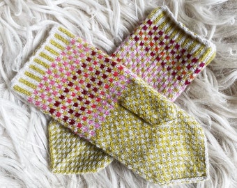 Woolly Mittens- hand knitted mittens - angora merino - size women medium