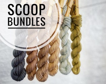 SCOOP bundles - Make Magic handdyed superwash wool sock yarn - miniskeins 20g