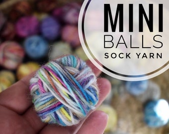 Lucky Dip Miniballs - Make Magic handdyed superwash wool sock yarn - 50g 200m