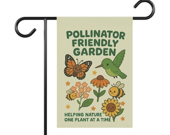 Pollinator Friendly Garden Flag: Nature Lovers Outdoor Banner