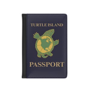 Étui pour passeport Turtle Island - Accessoire de voyage, Cadeaux autochtones, Cadeaux amérindiens