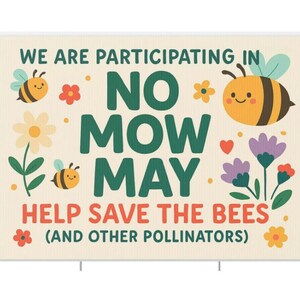 Adorable enseigne de jardin en plastique pour Interdiction de tondre en mai, décoration de conservation des abeilles, enseigne de jardin, sensibilisation aux pollinisateurs, décoration de jardin écologique image 4