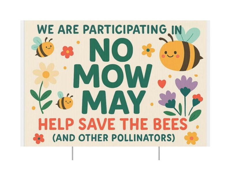 Adorable enseigne de jardin en plastique pour Interdiction de tondre en mai, décoration de conservation des abeilles, enseigne de jardin, sensibilisation aux pollinisateurs, décoration de jardin écologique image 5