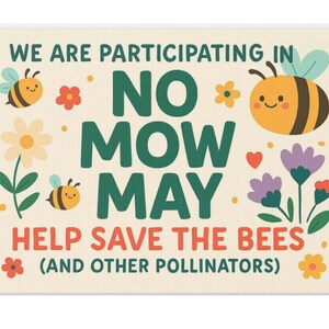 Adorable enseigne de jardin en plastique pour Interdiction de tondre en mai, décoration de conservation des abeilles, enseigne de jardin, sensibilisation aux pollinisateurs, décoration de jardin écologique image 6