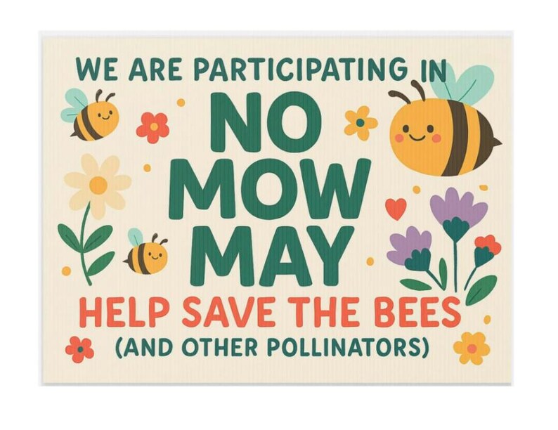 Adorable enseigne de jardin en plastique pour Interdiction de tondre en mai, décoration de conservation des abeilles, enseigne de jardin, sensibilisation aux pollinisateurs, décoration de jardin écologique image 6