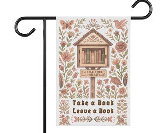 Drapeau de jardin Little Library gratuit : bannière Cottagecore pour les amateurs de lecture