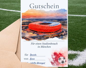 Personalized Munich stadium voucher as a download for football fans