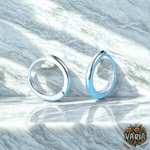 Sterling Silver Huggie Hoop Earrings – White Gold Plated Cartilage Ear Cuff for Women