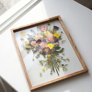 Real Pressed Flower Art - Inspired by Bridal Bouquet - Made by Korean Artisan - Botanical Wall Decor (13 x 17.7 Inch) image 5
