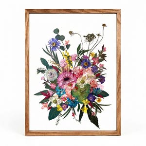 Real Pressed Flower Art – Inspired by French Garden - Made by Korean Artisan -  Botanical Wall Decor (13 x 17.7 Inch)