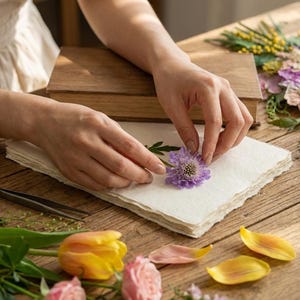 Real Pressed Flower Art - Inspired by Bridal Bouquet - Made by Korean Artisan - Botanical Wall Decor (13 x 17.7 Inch) image 6