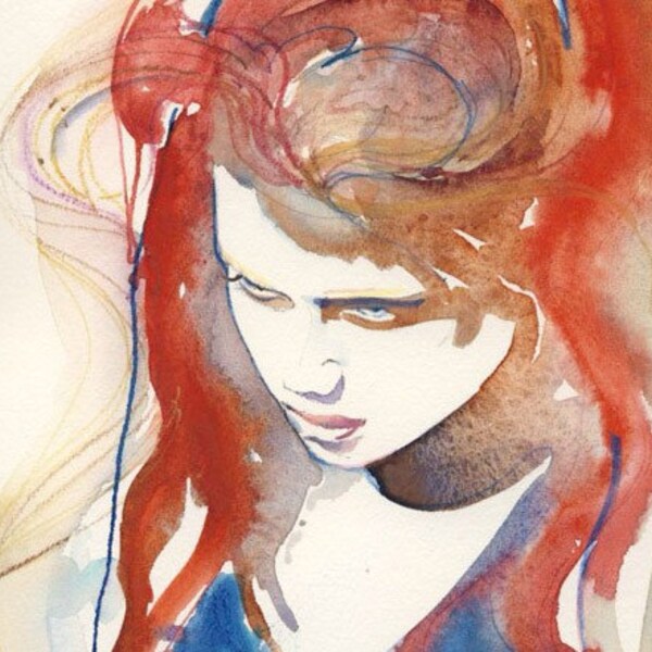 Watercolor Fashion Illustration - Amber