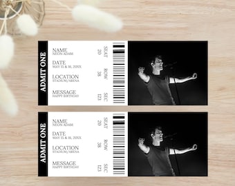 Modèle de billet de concert modifiable : cadeau surprise imprimable DIY (téléchargement numérique)