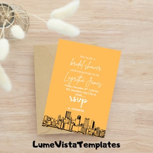 Santorini Bridal Shower Invitation: Greece Bachelorette Party Invite (Editable Instant Download)