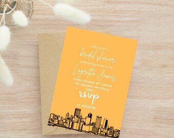 Santorini Bridal Shower Invitation: Greece Bachelorette Party Invite (Editable Instant Download)
