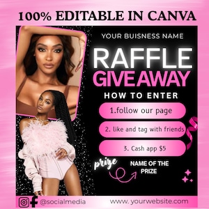 DIY Giveaway Flyer, Lash Flyer, Hair Giveaway Flyer, Followers Giveaway Flyer, Nail Giveaway, Competition Flyer, Social Media, Raffle Flyer