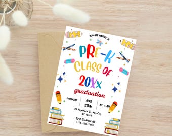 Editable Pre-K Graduation Invitation, Class of 2025 (Digital Download)