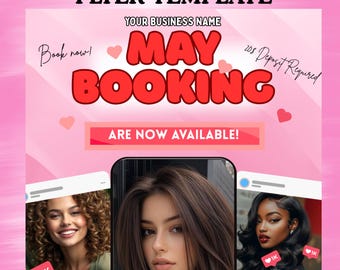 May Bookings Flyer: Hair, Nails, Lashes Appointment (Editable Template)