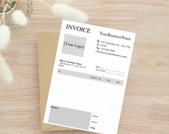 Minimalist Invoice Template: Editable Small Business Form (Canva)