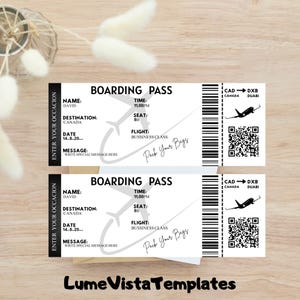 Printable Boarding Pass Gift | Airline Ticket | Surprise Gift | Vacation Surprise Gift | Editable Boarding Pass | Travel Memory Gift