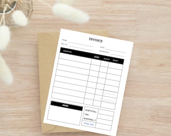 Minimalist Invoice Template: Editable Small Business Form (Canva)