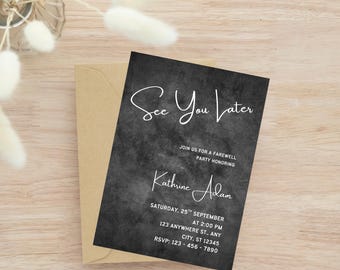 Floral Retirement Party Invitation: Watercolor Wildflower Design (Canva Template Digital Download)