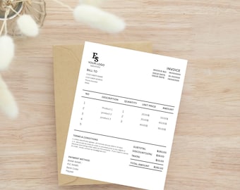 Plantilla de factura comercial personalizable: Formulario editable (Canva)