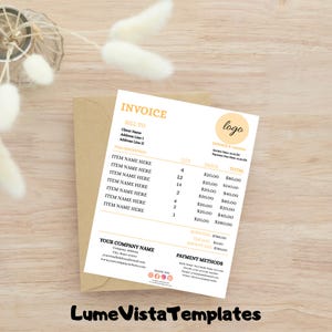 Minimalist Invoice Template, Boho Small Business, Modern Client Invoice, Editable Template, Services Invoice, Business Invoice