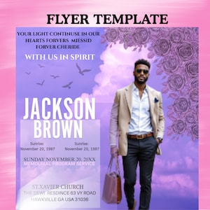 Memorial Funeral Announcement Flyer, Funeral Announcement Template, Funeral Memorial Announcement Flyer, Rest In Peace Flyer, Canva Editable