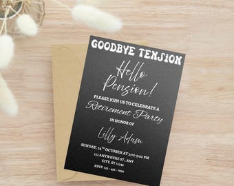 Minimalist Retirement Party Invitation Template (Digital Download)