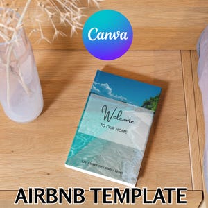 Modèle de livre de bienvenue Airbnb, Guide de bienvenue Canva modifiable, Manuel de la maison Air bnb, eBook Superhost, Panneaux pour les hôtes, Signalétique