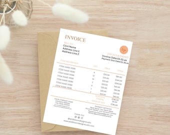 Minimalist Invoice Template: Client & Small Business (Editable Canva Template)