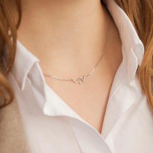 Zodiac Libra Necklace, Horoscope Charm Necklace with Zirconia, Constellation Zodiac Gift, Zodiac Pendant Neckla, Astrology Necklace