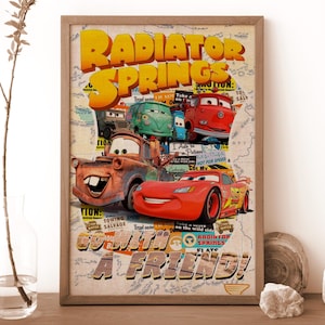 Cars Poster, Cartoon Posters, Animation Posters, Movie Posters, Kids Room Decor, Lightning McQueen, Wall Decor, Cars Movie Posters,Cars Gift